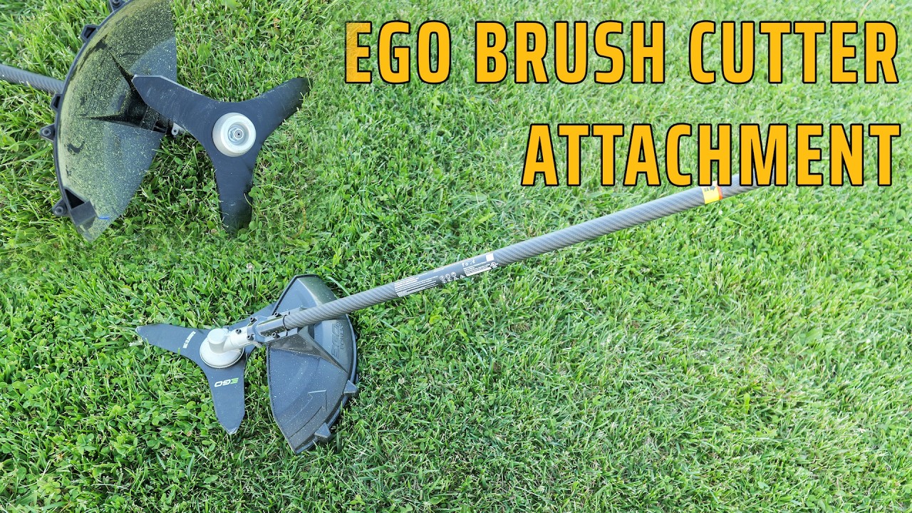The EGO brush cutter attachment cuts through sticks and small trees, not just weeds